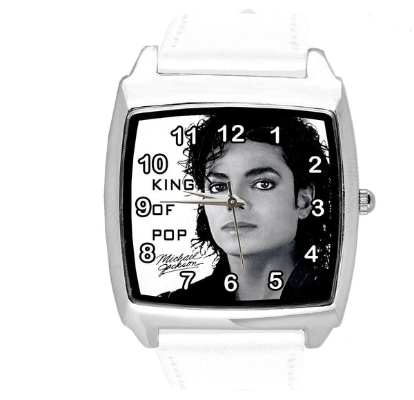 MICHAEL JACKSON MJ MUSIC POP STAR SINGER WHITE LEATHER SQUARE CD DVD WATCH E2