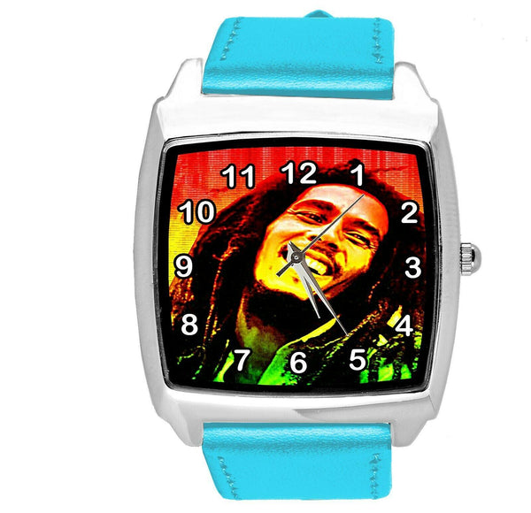 BOB MARLEY JAMAICA REGGAE RASTA SOUL BLUE LEATHER MUSIC SQUARE CD DVD WATCH E2