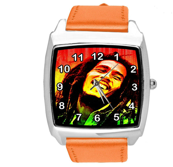 BOB MARLEY JAMAICA REGGAE RASTA SOUL ORANGE LEATHER MUSIC SQUARE CD DVD WATCH E2