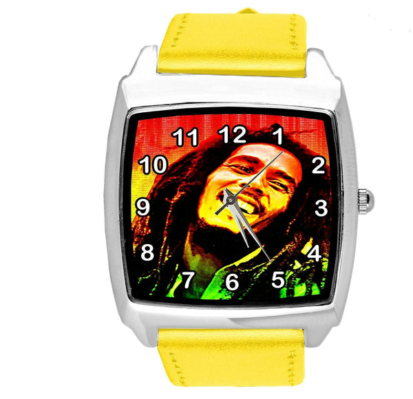 BOB MARLEY JAMAICA REGGAE RASTA SOUL YELLOW LEATHER MUSIC SQUARE CD DVD WATCH E2