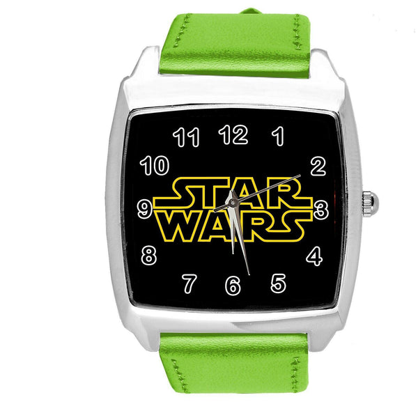 STARWARS STAR WARS GREEN REAL LEATHER FILM SQUARE SCI FI MOVIE CD DVD TV WATCH
