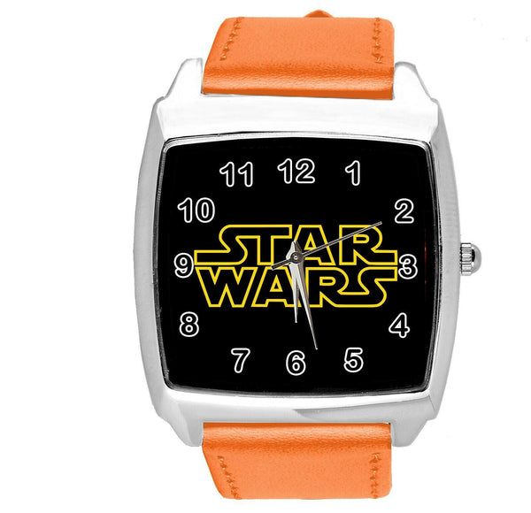 STARWARS STAR WARS ORANGE REAL LEATHER FILM SQUARE SCI FI MOVIE CD DVD TV WATCH
