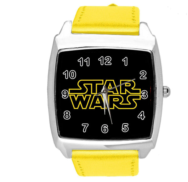 STARWARS STAR WARS YELLOW REAL LEATHER FILM SQUARE SCI FI MOVIE CD DVD TV WATCH