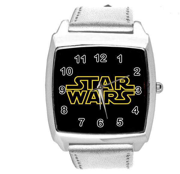 STARWARS STAR WARS SILVER REAL LEATHER FILM SQUARE SCI FI MOVIE CD DVD TV WATCH