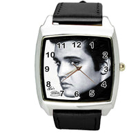 ELVIS PRESLEY WATCH Stainless Steel LEATHER MUSIC KING LEGEND SQUARE CD WATCH E8