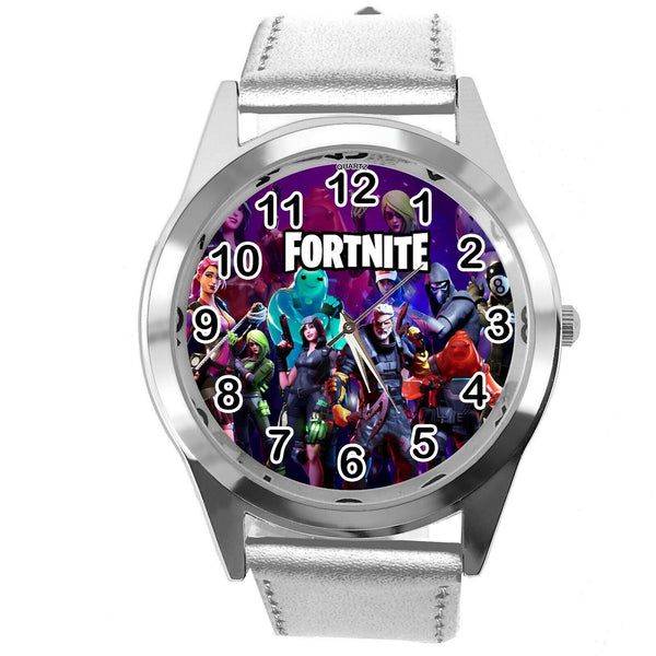 FORTNITE VIDEO GAME CHAPTER HEROES SILVER LEATHER STEEL CD DVD PS ROUND WATCH