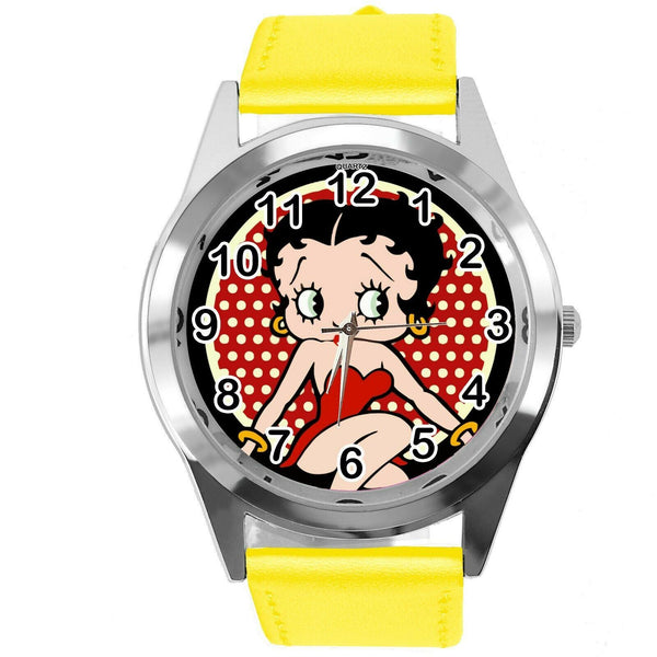 BETTY BOOP CARTOON FILM STAR PINUP GIRL YELLOW LEATHER ROUND TV CD DVD WATCH