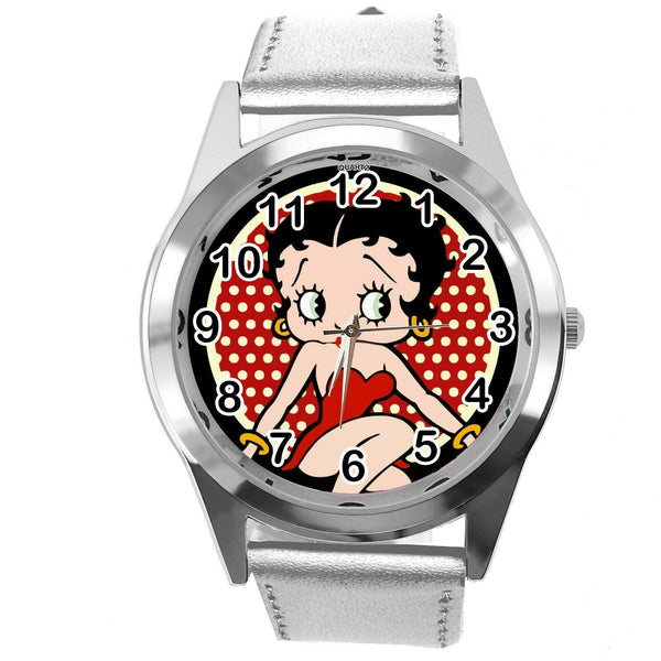 BETTY BOOP CARTOON FILM STAR PINUP GIRL SILVER LEATHER ROUND TV CD DVD WATCH