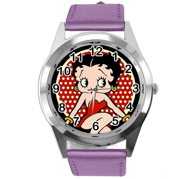 BETTY BOOP CARTOON FILM STAR PINUP GIRL PURPLE LEATHER ROUND TV CD DVD WATCH