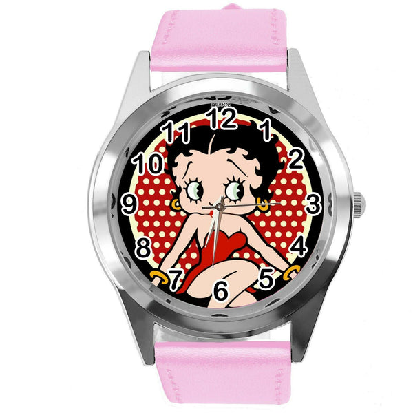 BETTY BOOP CARTOON FILM STAR PINUP GIRL PINK LEATHER ROUND TV CD DVD WATCH