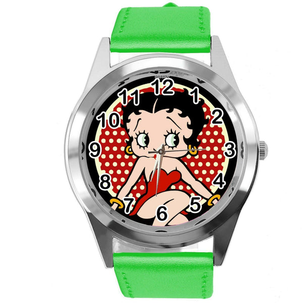 BETTY BOOP CARTOON FILM STAR PINUP GIRL GREEN LEATHER ROUND TV CD DVD WATCH