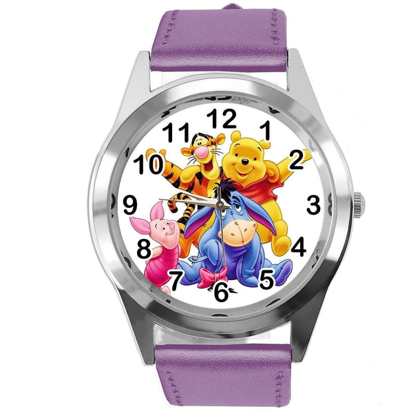 WINNIE THE POOH TIGER PIGLET PURPLE LEATHER FILM MOVIE CARTOON BOOK CD DVD WATCH