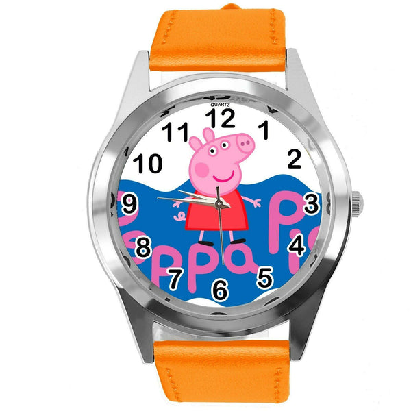 PEPPA PIG PIGLET ORANGE LEATHER FILM CARTOON ANIMATION CD DVD TV GAME TOY WATCH