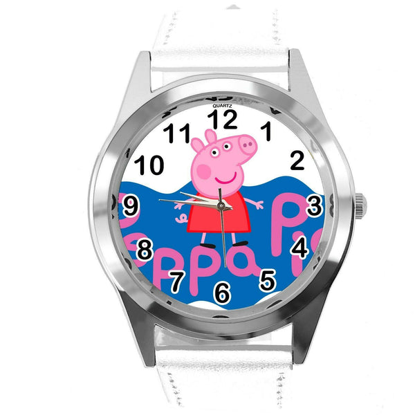 PEPPA PIG PIGLET WHITE LEATHER FILM CARTOON ANIMATION CD DVD TV GAME TOY WATCH