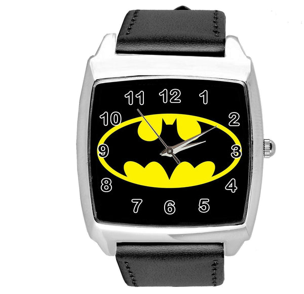 BATMAN DARK KNIGHT SUPERHERO BLACK LEATHER FILM MOVIE CD DVD TV SQUARE WATCH