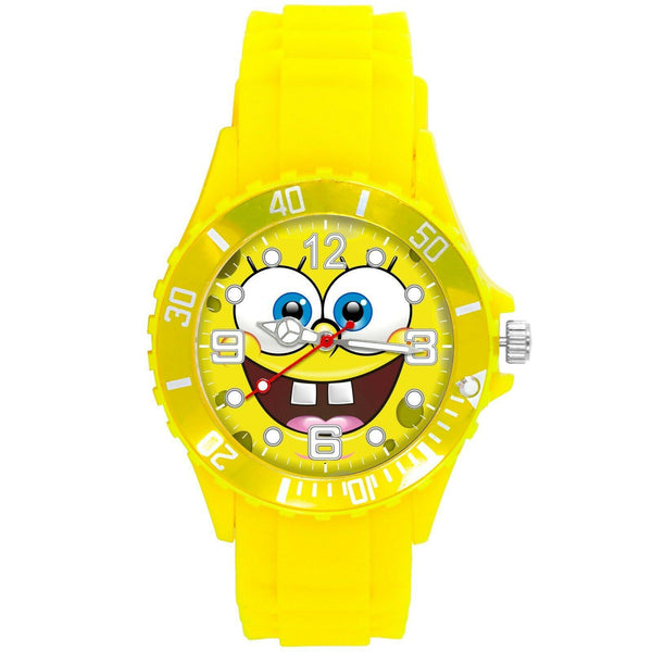 SPONGE BOB YELLOW SILICONE ROUND DIAL CARTOON MOVIE FILM CD DVD CINEMA WATCH