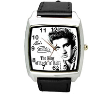 ELVIS PRESLEY WATCH Stainless Steel LEATHER MUSIC KING LEGEND SQUARE CD WATCH E1