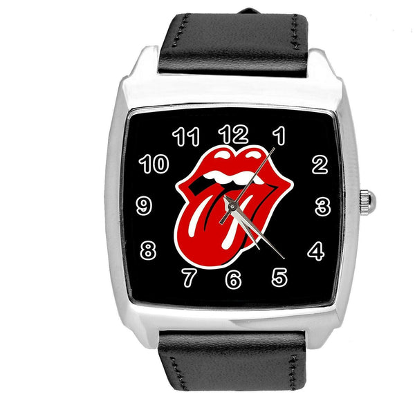 THE ROLLING STONES BLACK LEATHER ROCK AND ROLL MUSIC KING SQUARE CD DVD WATCH