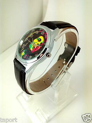BOB MARLEY JAMAICA RASTA SOUL ROUND WATCH Stainless Steel  MUSIC UK REGGAE