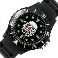 STARWARS STAR CLONE WARS Stainless Steel BLACK SILICONE FILM ROUND SCI FI WATCH
