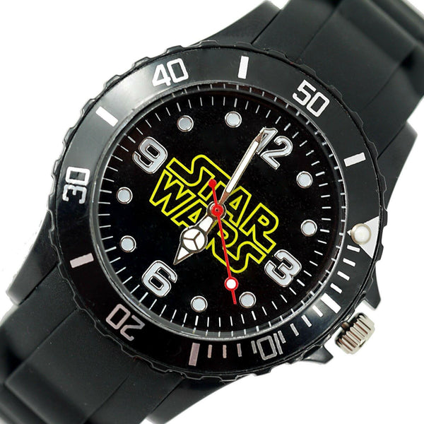 STARWARS STAR WARS FILM Stainless Steel BLACK SILICONE  SCI FI MOVIE DVD WATCH