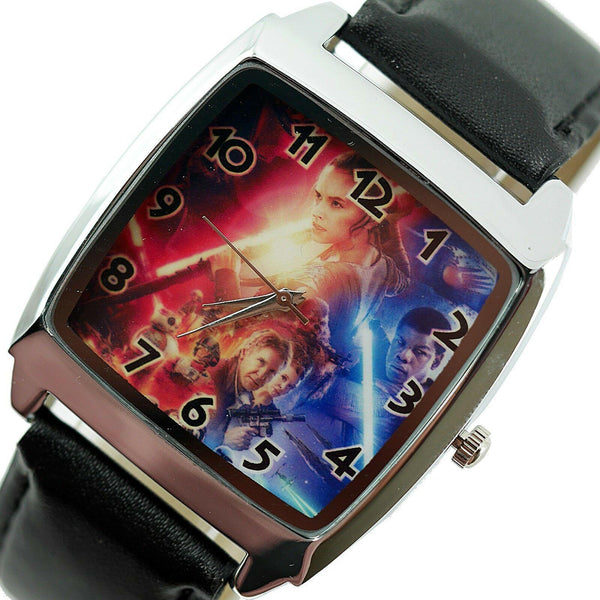 NEW STARWARS STAR WARS FORCE Steel BLACK LEATHER FILM SQUARE SCI FI MOVIE WATCH