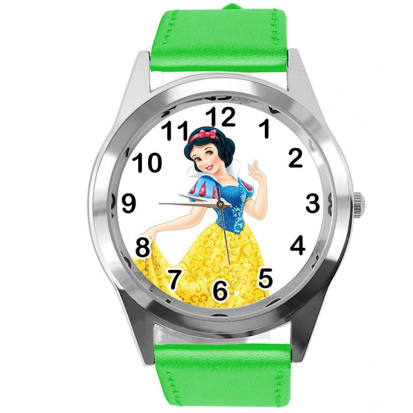 Princess Snow White Disney FILM MOVIE FAIRY TALE CD DVD TV GREEN LEATHER WATCH