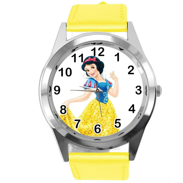 Princess Snow White Disney FILM MOVIE FAIRY TALE CD DVD TV YELLOW LEATHER WATCH