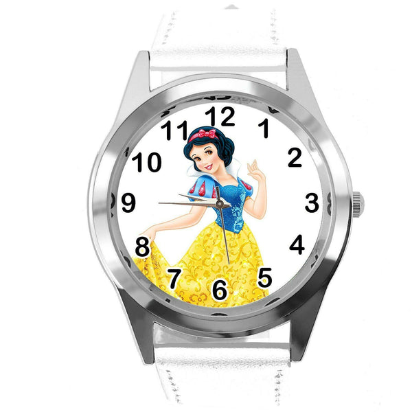 Princess Snow White Disney FILM MOVIE FAIRY TALE CD DVD TV WHITE LEATHER WATCH