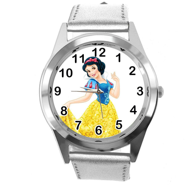 Princess Snow White Disney FILM MOVIE FAIRY TALE CD DVD TV SILVER LEATHER WATCH