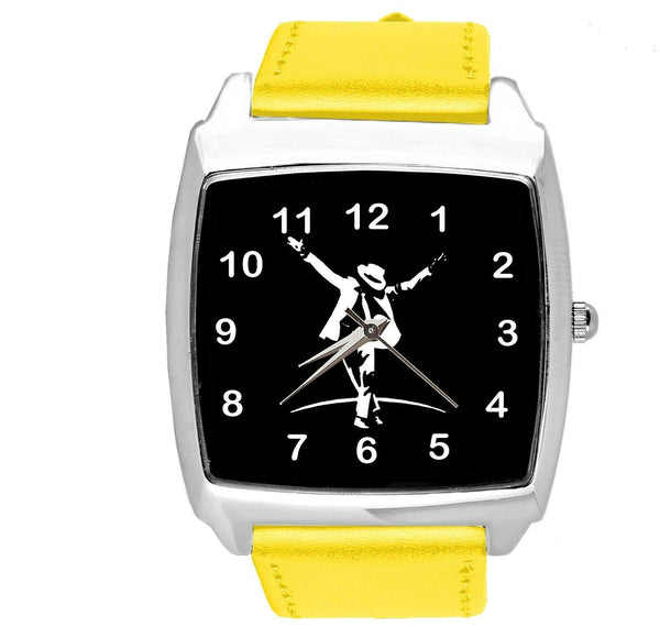 MICHAEL JACKSON MJ MUSIC POP STAR SINGER YELLOW LEATHER SQUARE CD DVD WATCH E1