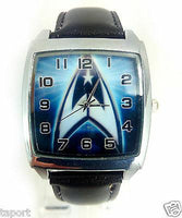 SCI FI STAR TREK STARTREK BLUE SQUARE WATCH Stainless Steel DVD FASHION WATCH UK