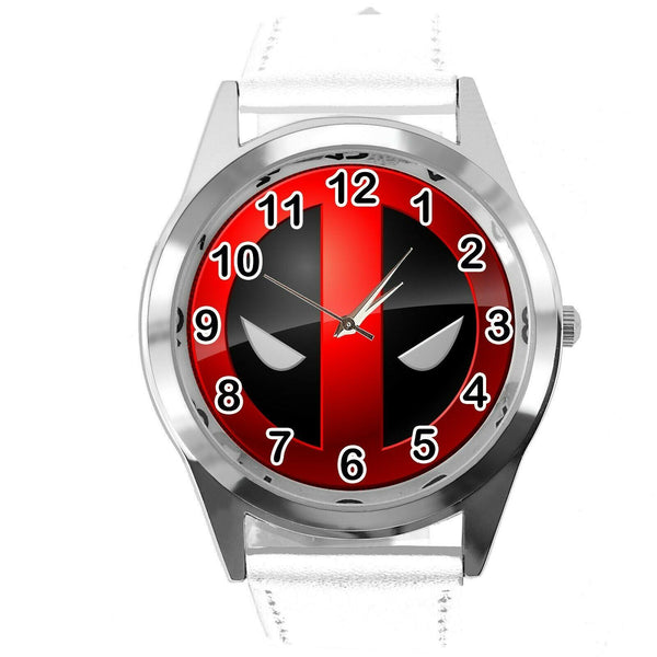DEADPOOL FILM MOVIE SUPERHERO WHITE LEATHER CD DVD TV Comics XMEN SCIFI Watch