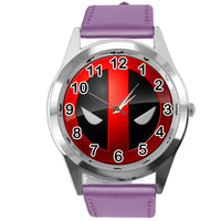 DEADPOOL FILM MOVIE SUPERHERO PURPLE LEATHER CD DVD TV Comics XMEN SCIFI Watch