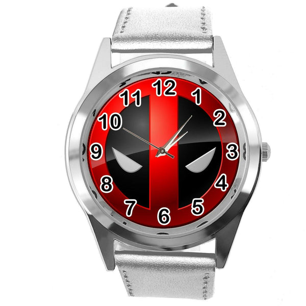 DEADPOOL FILM MOVIE SUPERHERO SILVER LEATHER CD DVD TV Comics XMEN SCIFI Watch