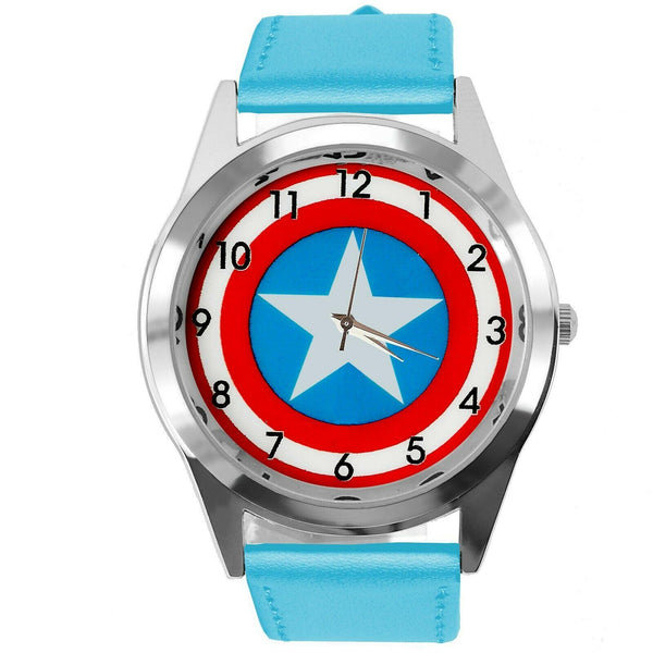 CAPTAIN AMERICA FILM MOVIE SUPERHERO BLUE LEATHER CD DVD TV Comics SCIFI Watch