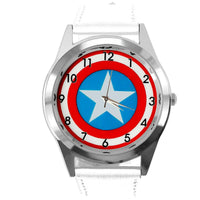 CAPTAIN AMERICA FILM MOVIE SUPERHERO WHITE LEATHER CD DVD TV Comics SCIFI Watch