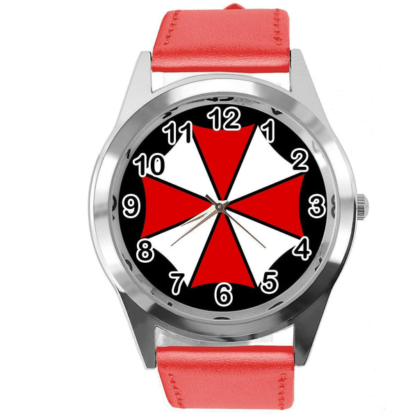 RESIDENT EVIL UMBRELLA CORP FILM MOVIE VIDEO GAME RED LEATHER CD DVD WATCH