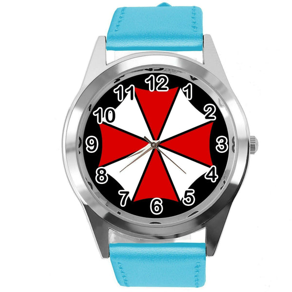 RESIDENT EVIL UMBRELLA CORP FILM MOVIE VIDEO GAME BLUE LEATHER CD DVD WATCH