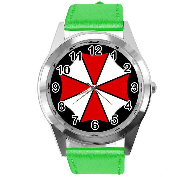 RESIDENT EVIL UMBRELLA CORP FILM MOVIE VIDEO GAME GREEN LEATHER CD DVD WATCH