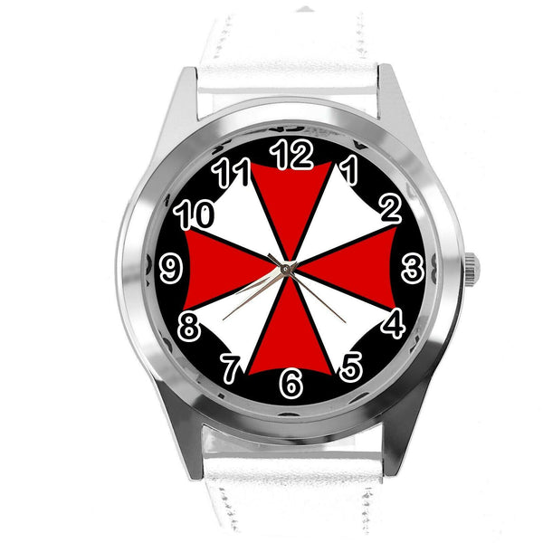 RESIDENT EVIL UMBRELLA CORP FILM MOVIE VIDEO GAME WHITE LEATHER CD DVD WATCH