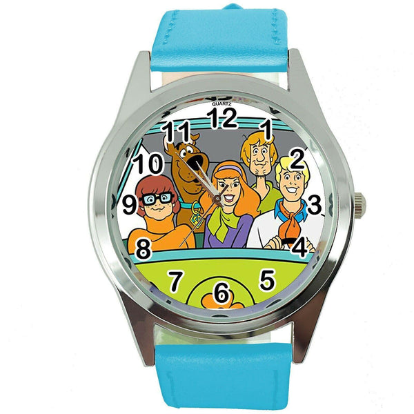 SCOOBY DOO SHAGGY CARTOON FILM MOVIE DVD VIDEO GAME BLUE LEATHER STEEL WATCH