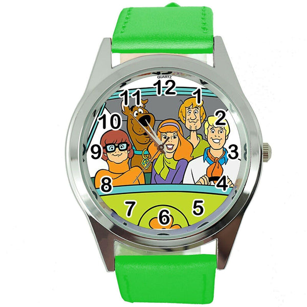 SCOOBY DOO SHAGGY CARTOON FILM MOVIE DVD VIDEO GAME GREEN LEATHER STEEL WATCH