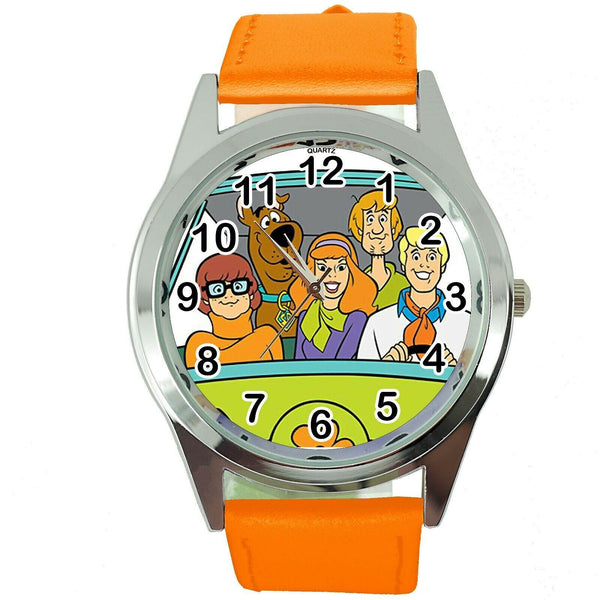 SCOOBY DOO SHAGGY CARTOON FILM MOVIE DVD VIDEO GAME ORANGE LEATHER STEEL WATCH