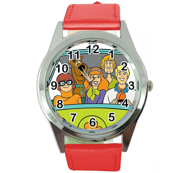 SCOOBY DOO SHAGGY CARTOON FILM MOVIE DVD VIDEO GAME RED LEATHER STEEL WATCH