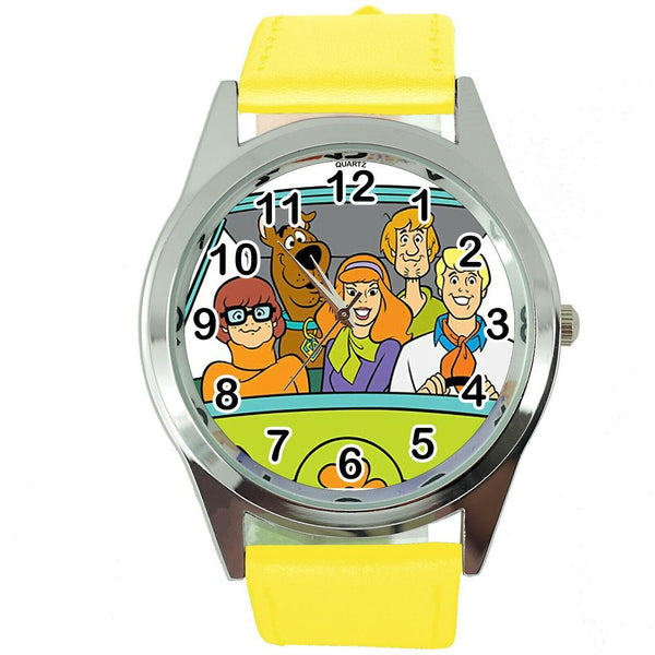 SCOOBY DOO SHAGGY CARTOON FILM MOVIE DVD VIDEO GAME YELLOW LEATHER STEEL WATCH