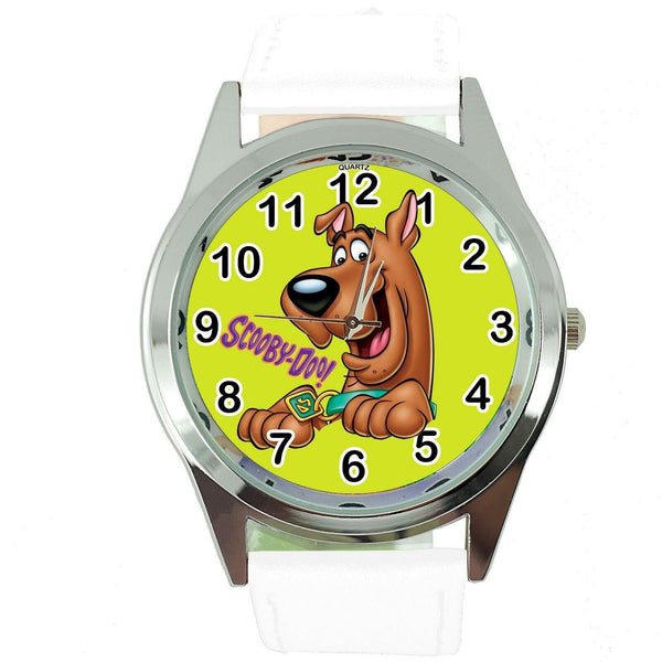 SCOOBY DOO SHAGGY CARTOON FILM MOVIE DVD VIDEO GAME WHITE LEATHER STEEL WATCH E2