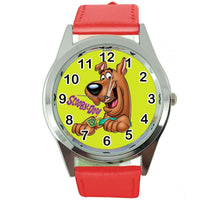SCOOBY DOO SHAGGY CARTOON FILM MOVIE DVD VIDEO GAME RED LEATHER STEEL WATCH E2