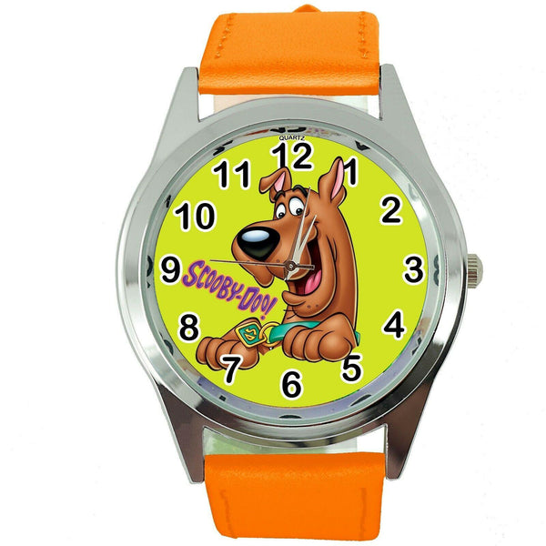 SCOOBY DOO SHAGGY CARTOON FILM MOVIE DVD VIDEO GAME ORANGE LEATHER WATCH E2