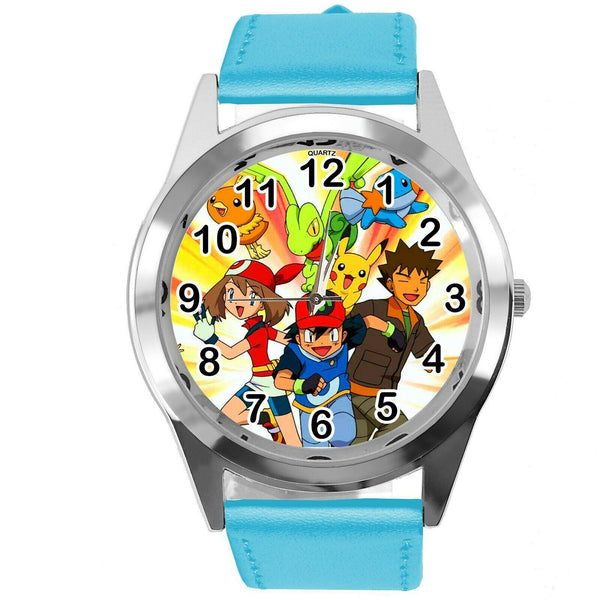 POKEMON LEAGUE TEAM VIDEO GAME BLUE LEATHER FILM MOVIE STEEL ROUND DVD WATCH